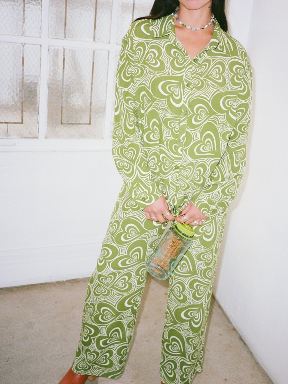 Lisa Says Gah Green & White Hearts Shirt